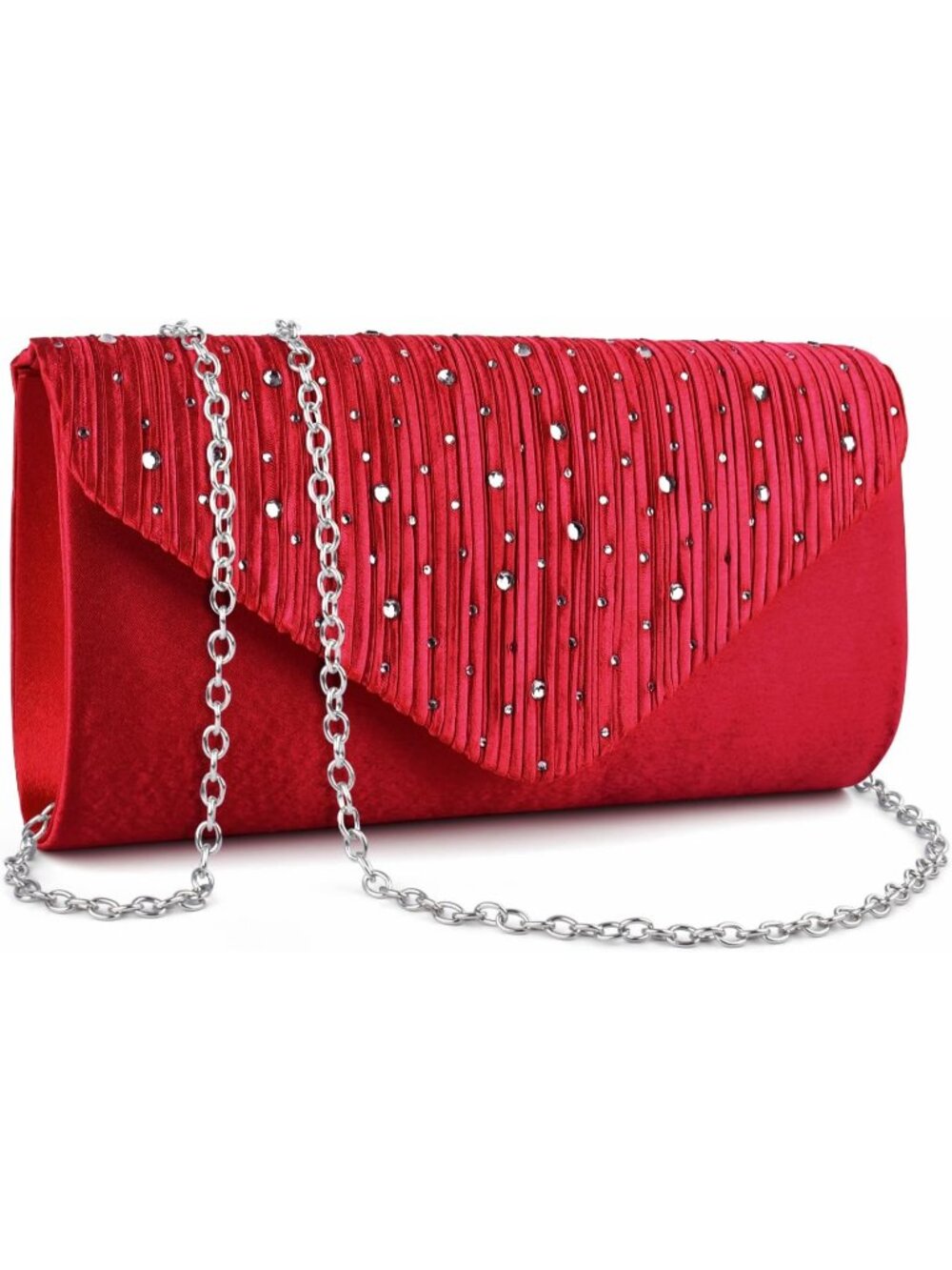 〽️Women's Red Evening Clutch Purse Envelope Formal Crossbody Shoulder Bag